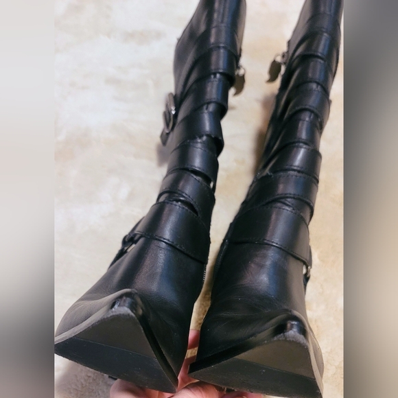 Women's Harley-Davidson "Mikayla"leather boots Strappy Stiletto Sz 7US 6UK 35EUR - Picture 6 of 15